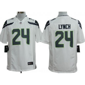 Nike Seattle Seahawks #24 Marshawn Lynch White Game Jersey