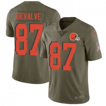 Nike Browns #87 Seth DeValve Olive Men's Stitched NFL Limited 2017 Salute To Service Jersey