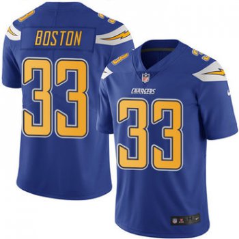 Nike Chargers #33 Tre Boston Electric Blue Men's Stitched NFL Limited Rush Jersey