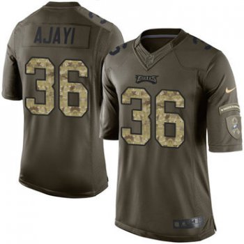 Nike Eagles #36 Jay Ajayi Green Men's Stitched NFL Limited 2015 Salute To Service Jersey