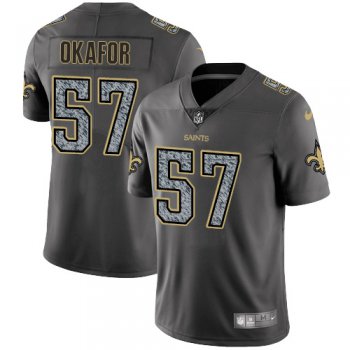 Nike New Orleans Saints #57 Alex Okafor Gray Static Men's NFL Vapor Untouchable Game Jersey