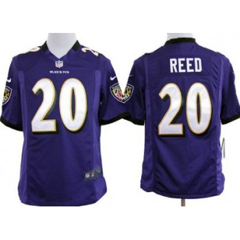 Nike Baltimore Ravens #20 Ed Reed Purple Game Jersey