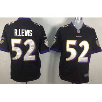 Nike Baltimore Ravens #52 Ray Lewis Black Game Jersey