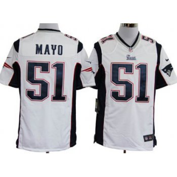 Nike New England Patriots #51 Jerod Mayo White Game Jersey