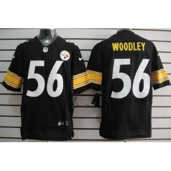 Nike Pittsburgh Steelers #56 LaMarr Woodley Black Elite Jersey