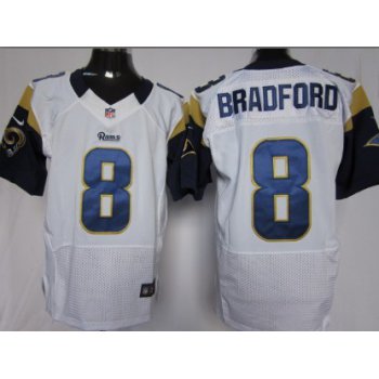 Nike St. Louis Rams #8 Sam Bradford White Elite Jersey
