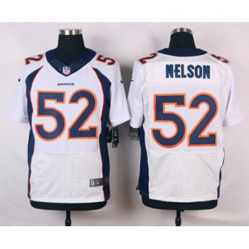 Men's Denver Broncos #52 Corey Nelson White Road NFL Nike Elite Jersey