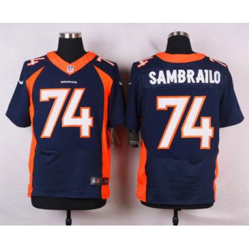 Men's Denver Broncos #74 Ty Sambrailo Navy Blue Alternate NFL Nike Elite Jersey