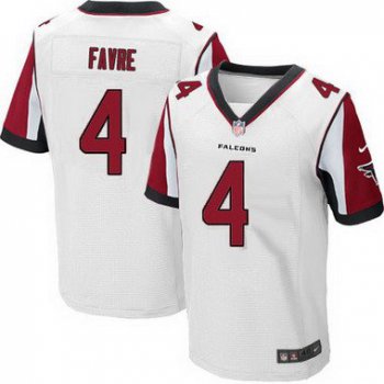 Men's Atlanta Falcons #4 Brett Favre White Retired Player NFL Nike Elite Jersey