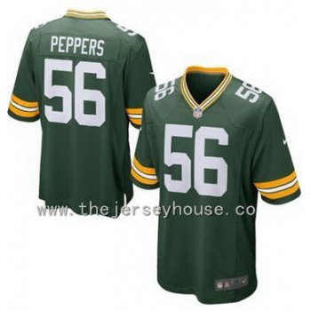 Men's Green Bay Packers #56 Julius Peppers Green Team Color NFL Nike Game Jersey