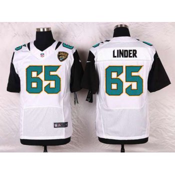 Men's Jacksonville Jaguars #65 Brandon Linder White Road NFL Nike Elite Jersey