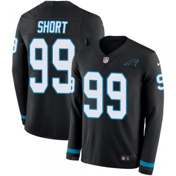 Nike Panthers #99 Kawann Short Black Team Color Men's Stitched NFL Limited Therma Long Sleeve Jersey