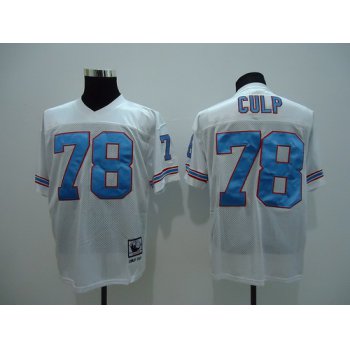 Houston Oilers #78 Cuyley Culp White Throwback Jersey