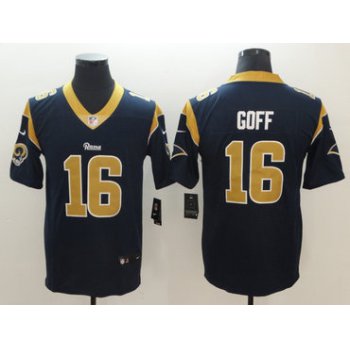 Men's Nike Los Angeles Rams #16 Jared Goff Navy Vapor Untouchable Player Limited Jersey