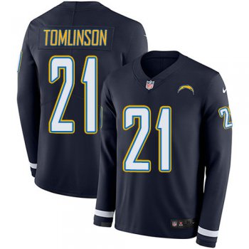 Nike Chargers 21 LaDainian Tomlinson Navy Blue Team Color Men's Stitched NFL Limited Therma Long Sleeve Jersey