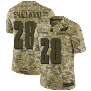 Nike Eagles 28 Wendell Smallwood Camo Men's Stitched NFL Limited 2018 Salute To Service Jersey
