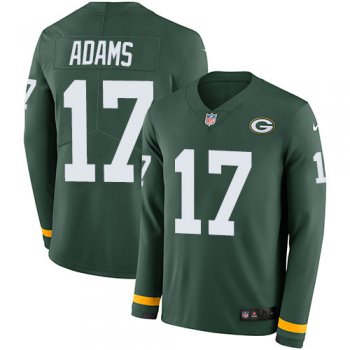 Nike Packers 17 Davante Adams Green Team Color Men's Stitched NFL Limited Therma Long Sleeve Jersey