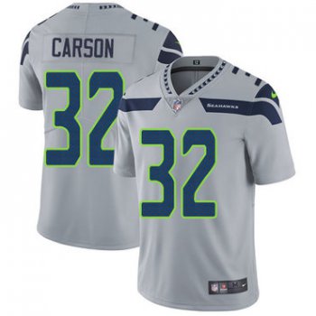 Nike Seahawks 32 Chris Carson Grey Alternate Men's Stitched NFL Vapor Untouchable Limited Jersey