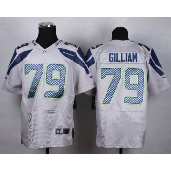 Nike Seattle Seahawks #79 Garry Gilliam Gray Elite Jersey