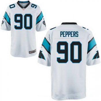 Men's Carolina Panthers #90 Julius Peppers White Road Stitched NFL Nike Elite Jersey