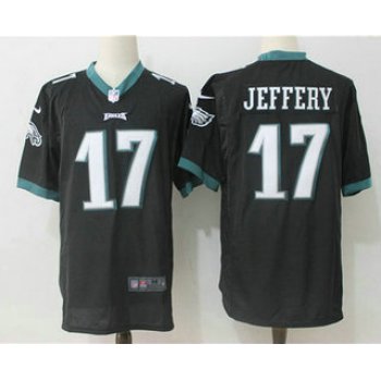 Men's Philadelphia Eagles #17 Alshon Jeffery Black Alternate Stitched NFL Nike Game Jersey