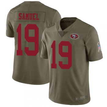 49ers #19 Deebo Samuel Olive Men's Stitched Football Limited 2017 Salute To Service Jersey