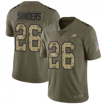 Eagles #26 Miles Sanders Olive Camo Men's Stitched Football Limited 2017 Salute To Service Jersey