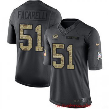 Men's Green Bay Packers #51 Kyler Fackrell Black Anthracite 2016 Salute To Service Stitched NFL Nike Limited Jersey
