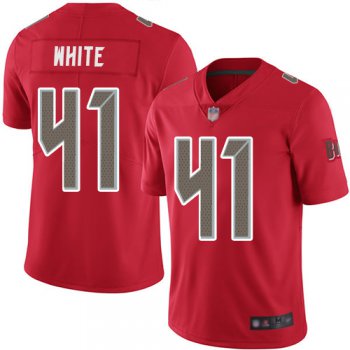 Buccaneers #41 Devin White Red Men's Stitched Football Limited Rush Jersey