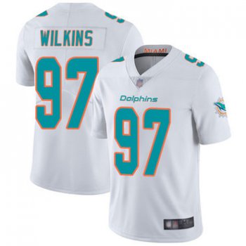Dolphins #97 Christian Wilkins White Men's Stitched Football Vapor Untouchable Limited Jersey