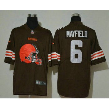 Men's Cleveland Browns #6 Baker Mayfield Brown 2020 Big Logo Vapor Untouchable Stitched NFL Nike Fashion Limited Jersey