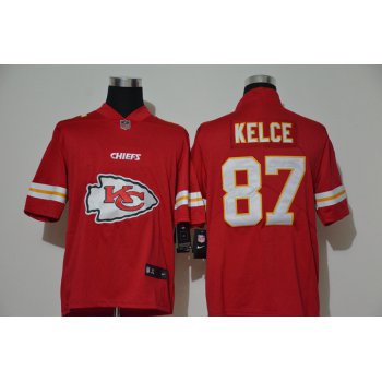Men's Kansas City Chiefs #87 Travis Kelce Red 2020 Big Logo Vapor Untouchable Stitched NFL Nike Fashion Limited Jersey