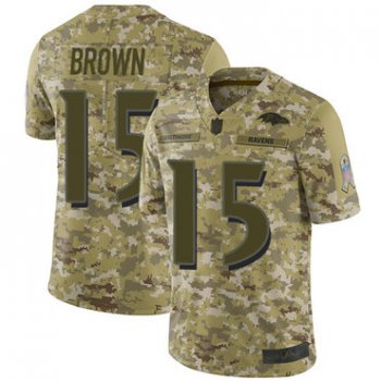 Ravens #15 Marquise Brown Camo Men's Stitched Football Limited 2018 Salute To Service Jersey