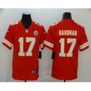 Men's Kansas City Chiefs #17 Mecole Hardman Red 2017 Vapor Untouchable Stitched NFL Nike Limited Jersey