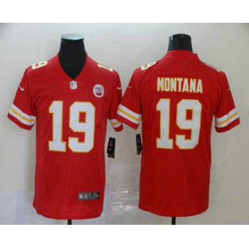 Men's Kansas City Chiefs #19 Joe Montana Red 2017 Vapor Untouchable Stitched NFL Nike Limited Jersey