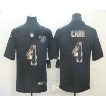 Men's Oakland Raiders #4 Derek Carr Black Statue Of Liberty Stitched NFL Nike Limited Jersey