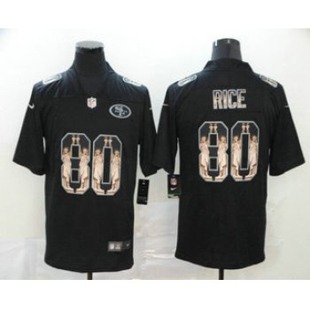 Men's San Francisco 49ers #80 Jerry Rice Black Statue Of Liberty Stitched NFL Nike Limited Jersey