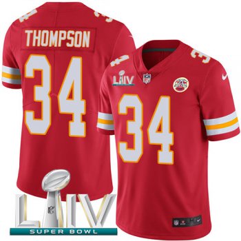 Nike Chiefs #34 Darwin Thompson Red Super Bowl LIV 2020 Team Color Youth Stitched NFL Vapor Untouchable Limited Jersey