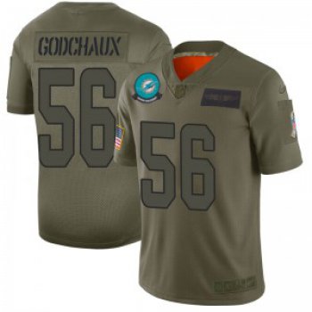 Nike Miami Dolphins #56 Davon Godchaux Men's Limited Camo 2019 Salute to Service Jersey