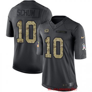 Men's Green Bay Packers #10 Jacob Schum Black Anthracite 2016 Salute To Service Stitched NFL Nike Limited Jersey