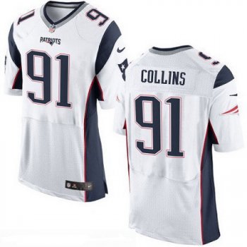 Men's New England Patriots #91 Jamie Collins NEW White Road Stitched NFL Nike Elite Jersey