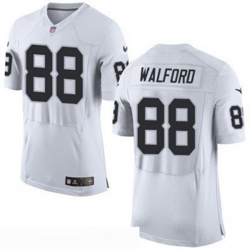 Men's Oakland Raiders #88 Clive Walford NEW White Road Stitched NFL Nike Elite Jersey