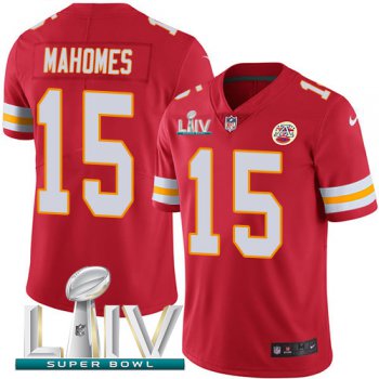 Nike Chiefs #15 Patrick Mahomes Red Super Bowl LIV 2020 Team Color Youth Stitched NFL Vapor Untouchable Limited Jersey