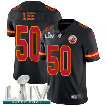 Nike Chiefs #50 Darron Lee Black Super Bowl LIV 2020 Youth Stitched NFL Limited Rush Jersey