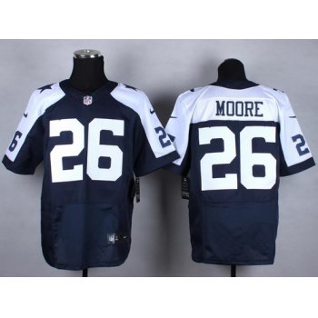 Nike Dallas Cowboys #26 Sterling Moore Blue Thanksgiving Elite Jersey