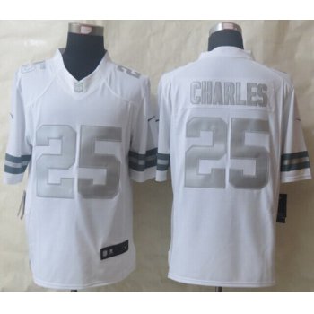 Nike Kansas City Chiefs #25 Jamaal Charles Platinum White Limited Jersey