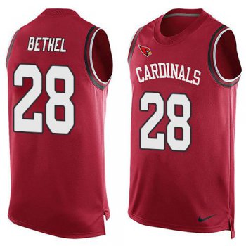Men's Arizona Cardinals #28 Justin Bethel Red Hot Pressing Player Name & Number Nike NFL Tank Top Jersey