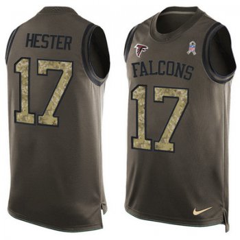 Men's Atlanta Falcons #17 Devin Hester Green Salute to Service Hot Pressing Player Name & Number Nike NFL Tank Top Jersey