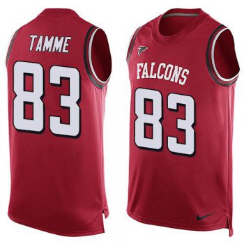 Men's Atlanta Falcons #83 Jacob Tamme Red Hot Pressing Player Name & Number Nike NFL Tank Top Jersey