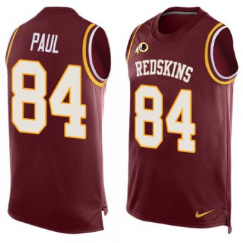 Men's Washington Redskins #84 Niles Paul Burgundy Red Hot Pressing Player Name & Number Nike NFL Tank Top Jersey